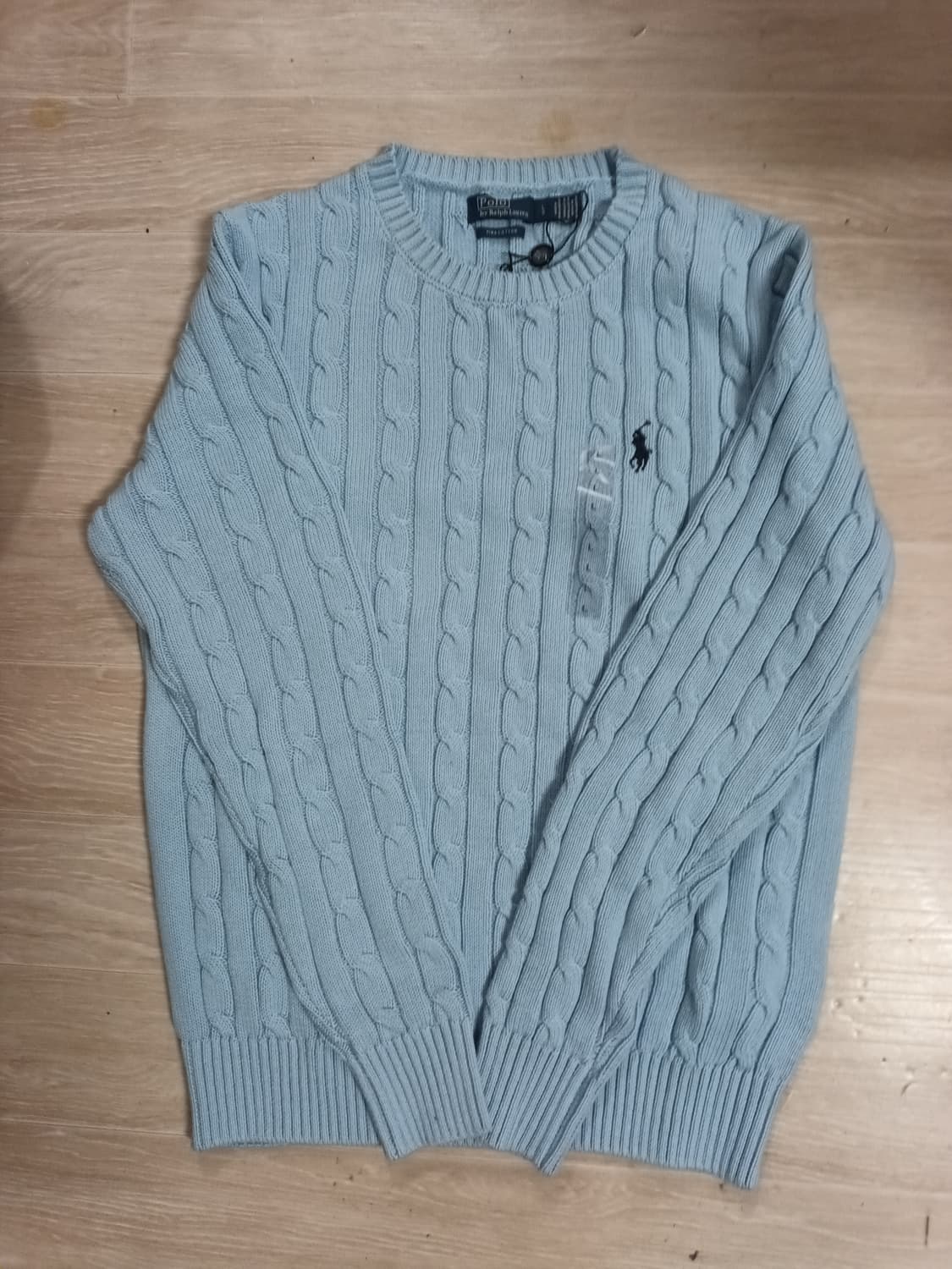폴로 랄프로렌 피나코튼 케이블니트 스카이 L 상품이미지1