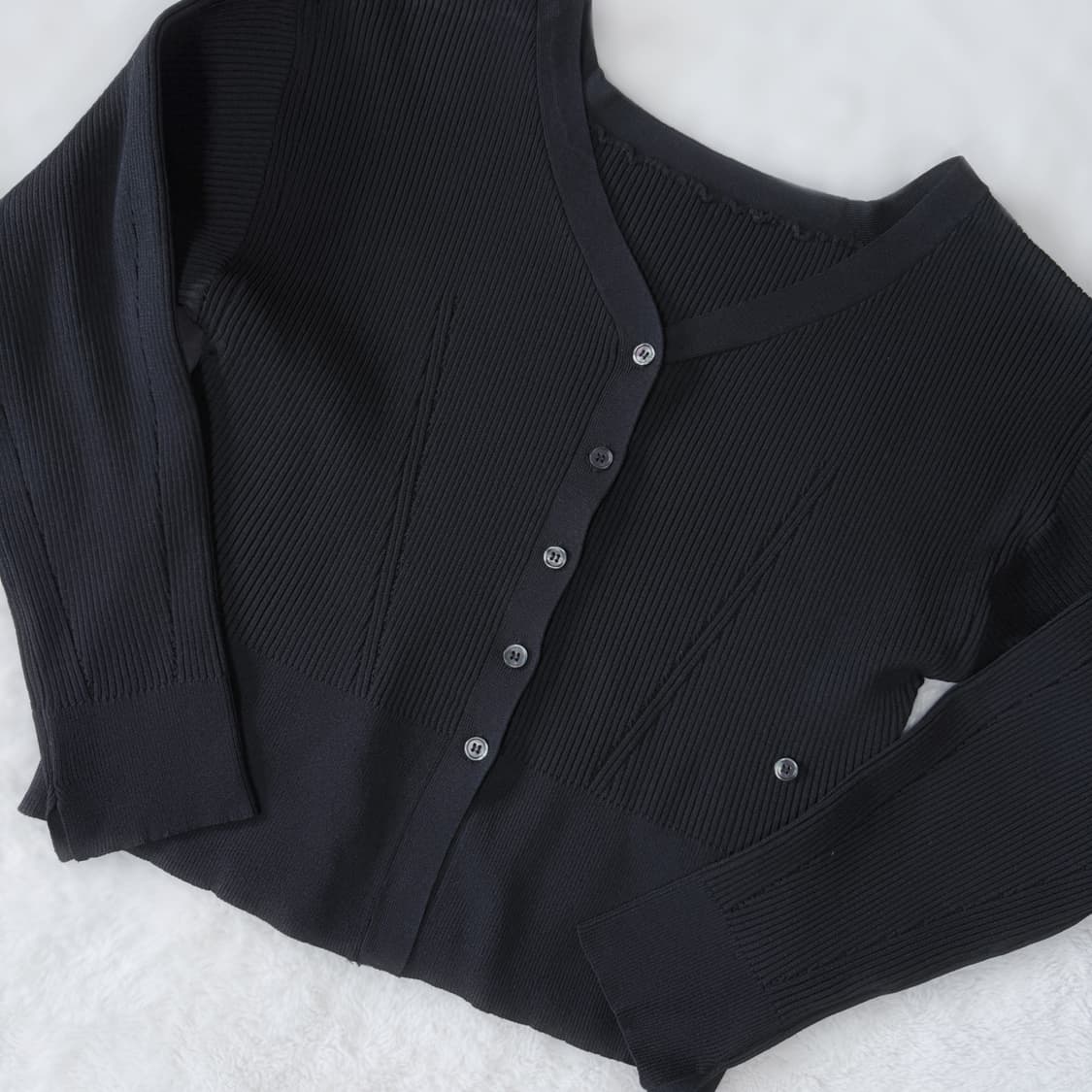 mystic 트위스트 골지 오프숄더 탄탄 플리츠 가디건 상품이미지4