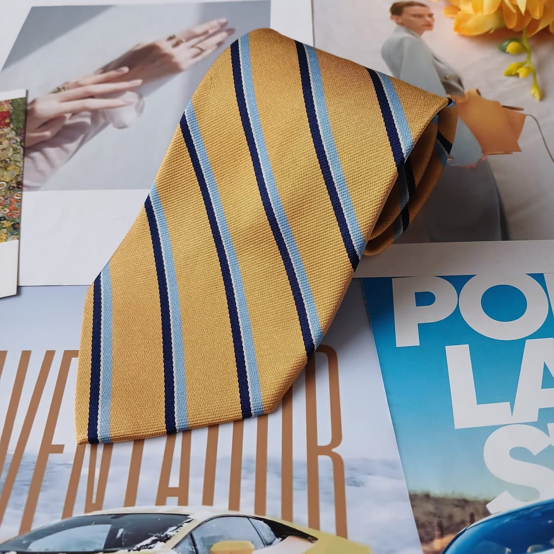 브룩스 브라더스 실크 옐로우 넥타이 9.5cm A+~A A19153
 상품이미지2