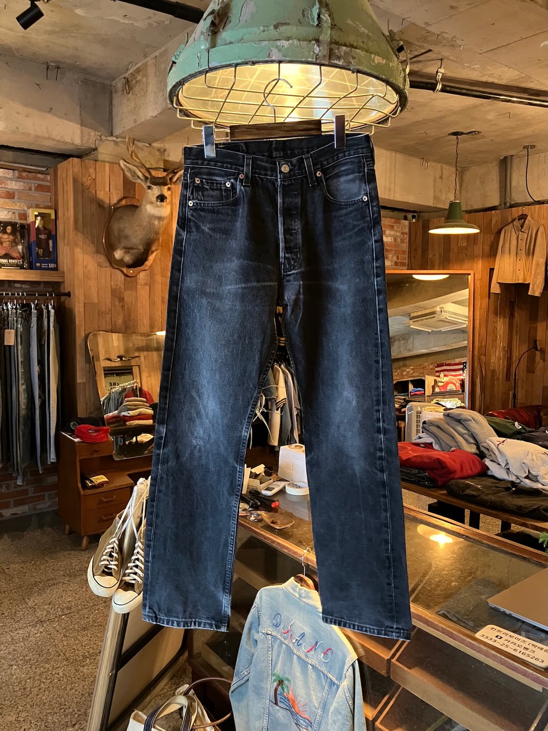 90s USA Levis 501 0660 Black Denim Pants 상품이미지1