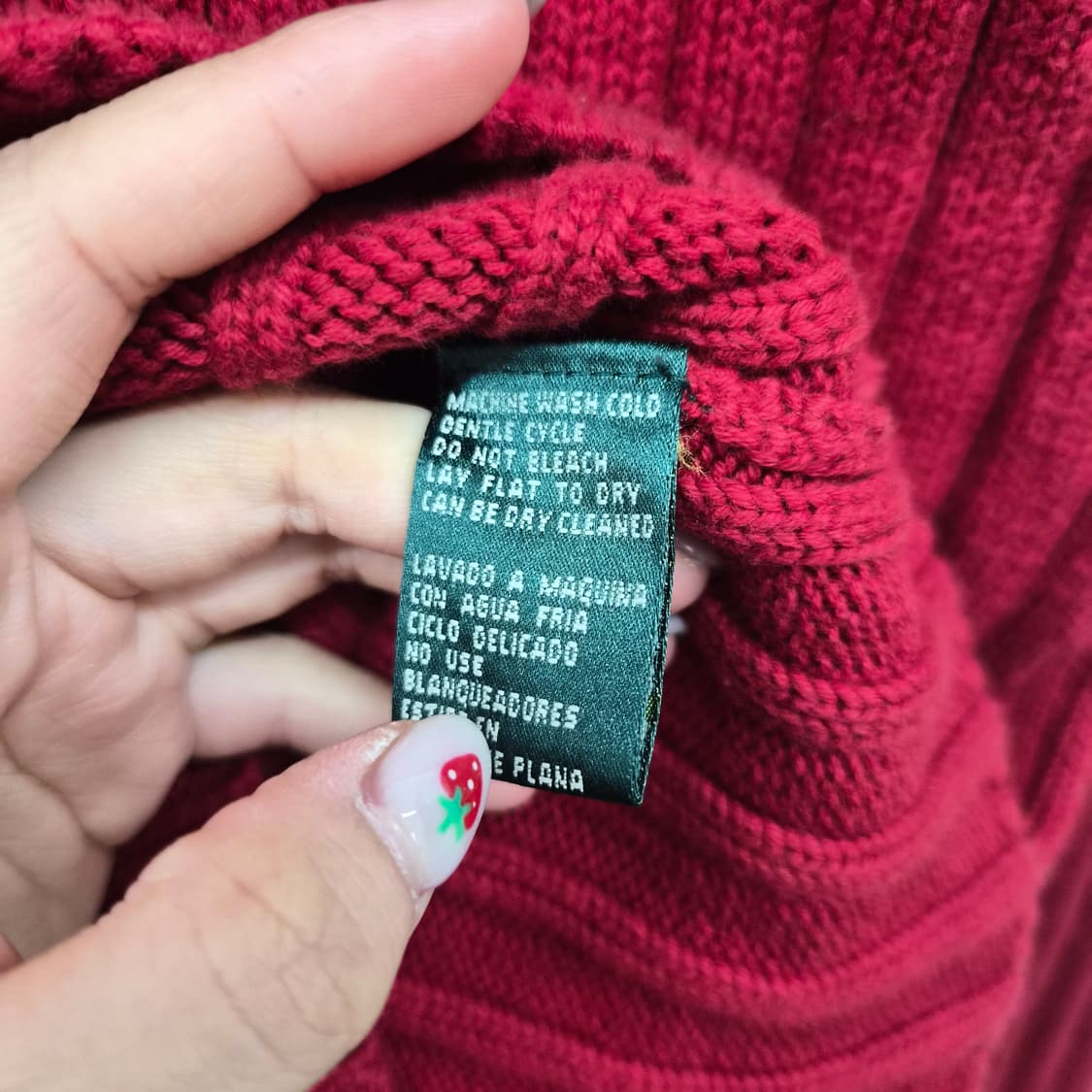 폴로 랄프로렌 레드 하프넥 니트 집업 남성 L 상품이미지4