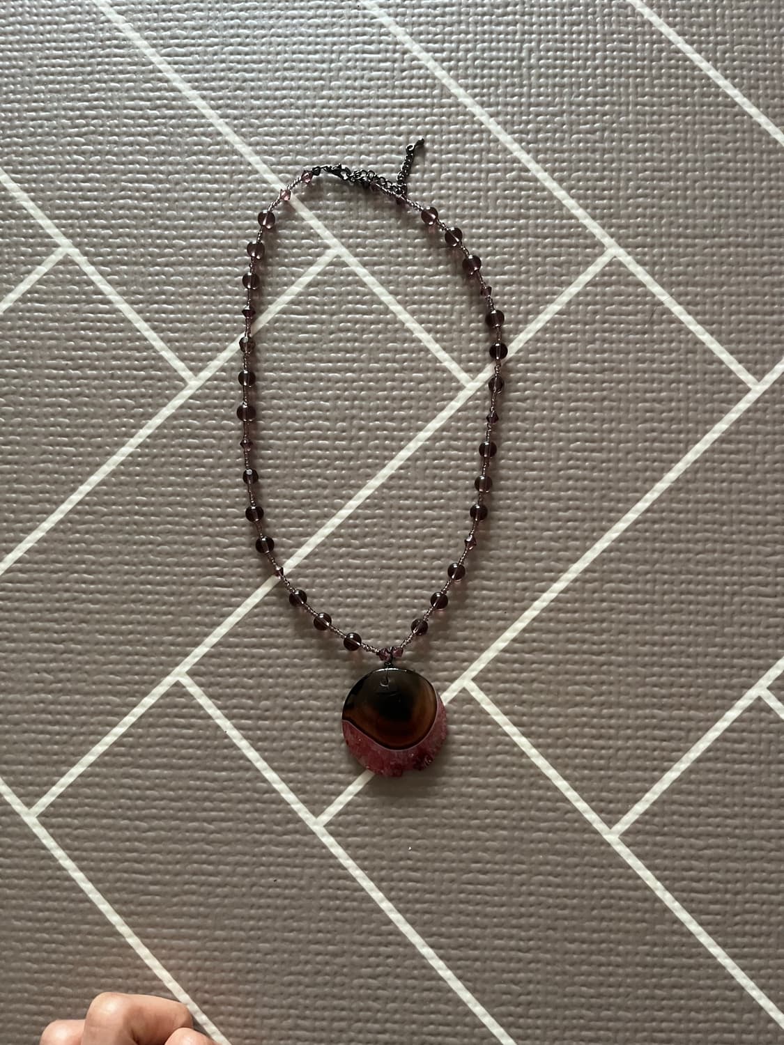 보라색 원형 펜던트 빈티지 목걸이 상품이미지1