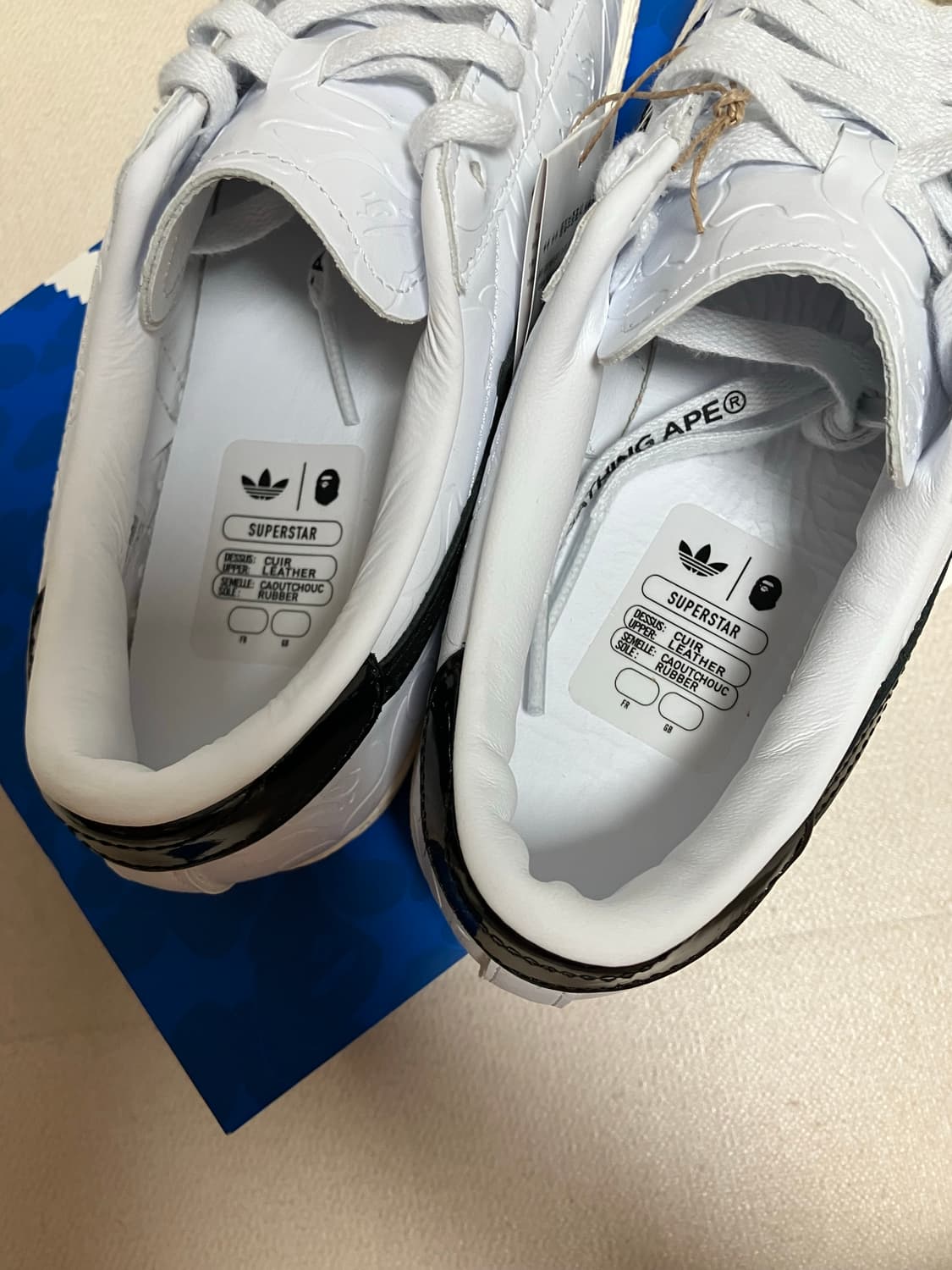 [255] 아디다스 x 베이프 슈퍼스타 빈티지 클라우드 화이트 코어 블랙 상품이미지8