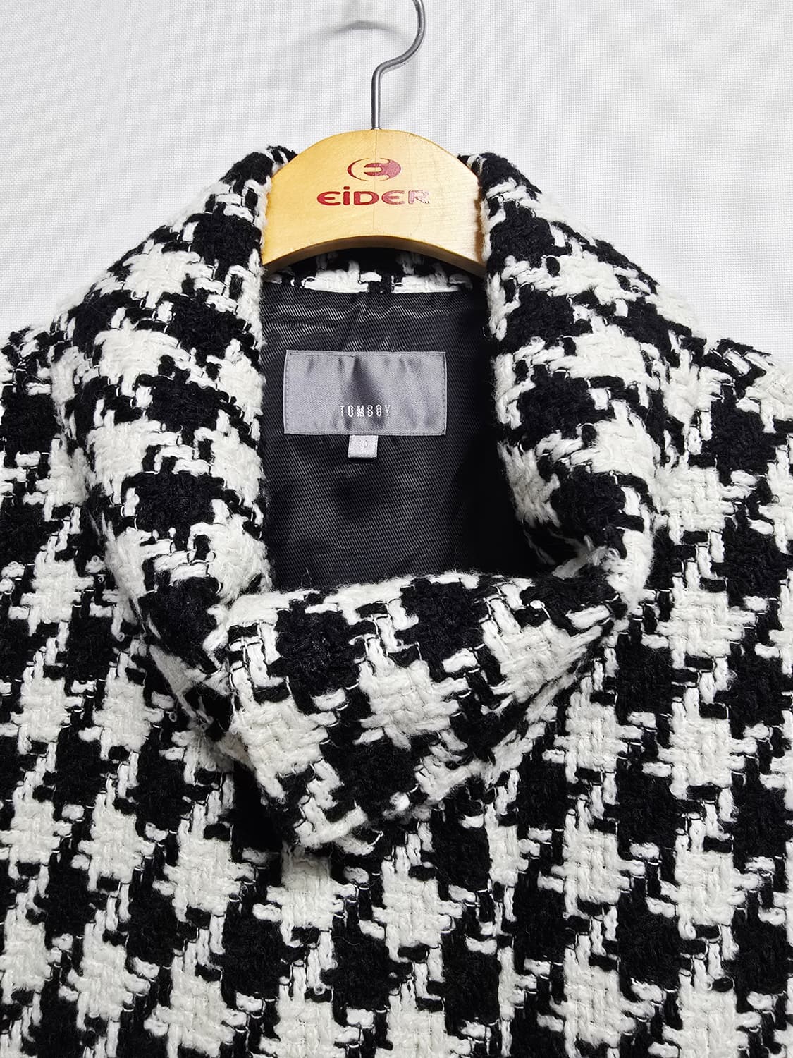 톰보이 하운드투스 트위드 하프 코트 자켓 90 상품이미지2