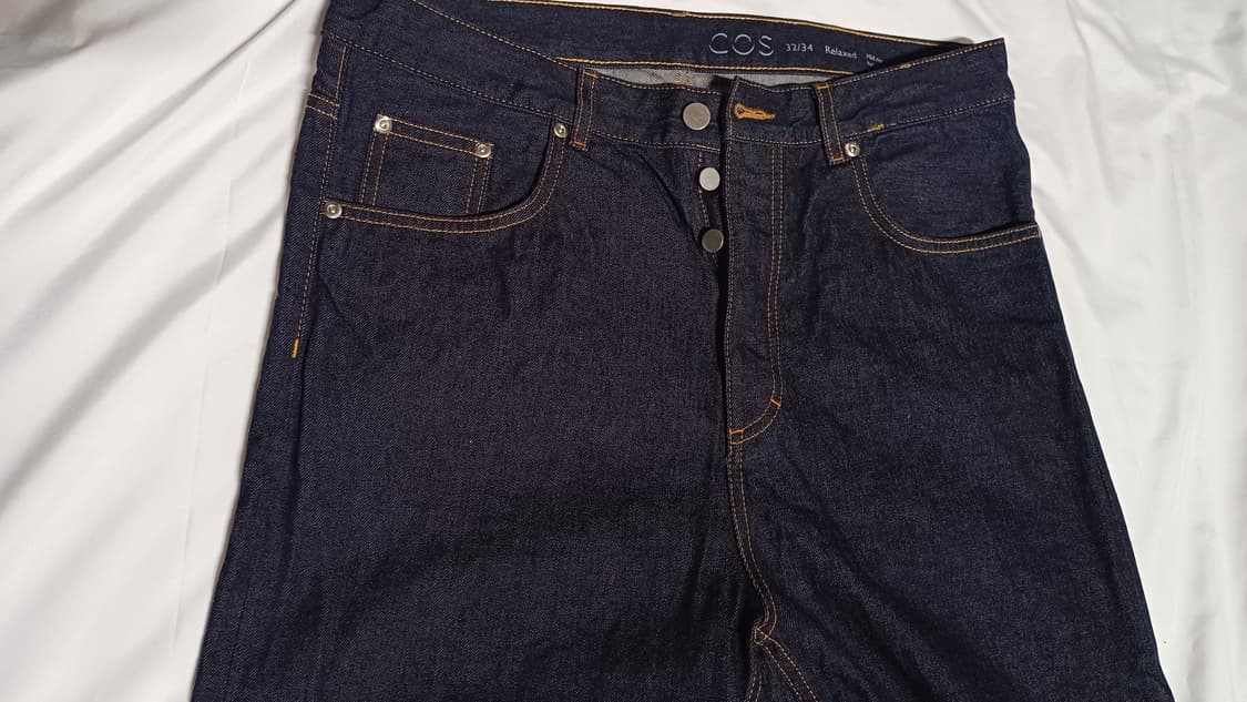 [새제품]32 코스 셀비지 데님팬츠 릴렉스드 진 청바지 생지 테이퍼드핏 상품이미지3