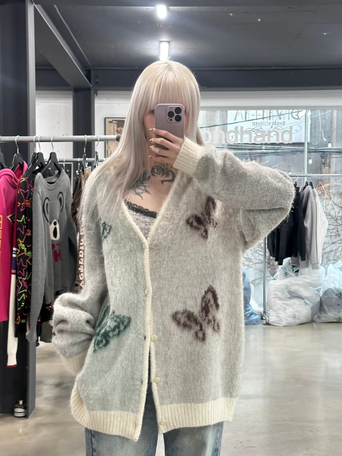 니들스 빠삐용 모헤어 가디건 상품이미지1