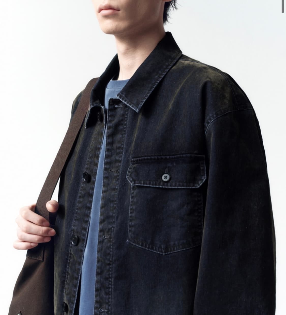 인사일런스 벨벳 데님 엔지니어 자켓 BLACK L사이즈 상품이미지2