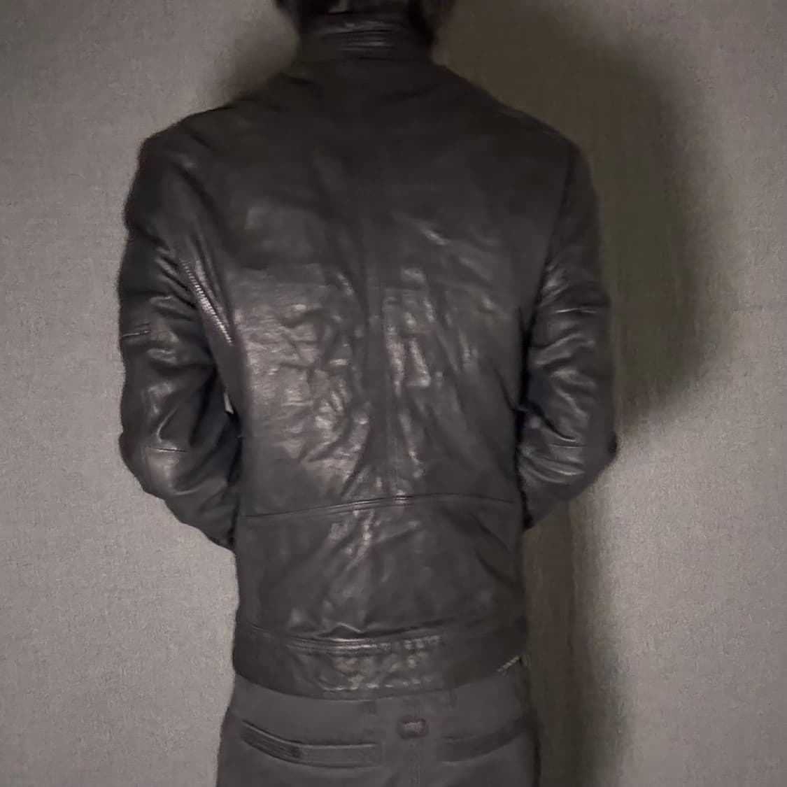 opium 사선 양가죽 자켓 블랙 상품이미지6