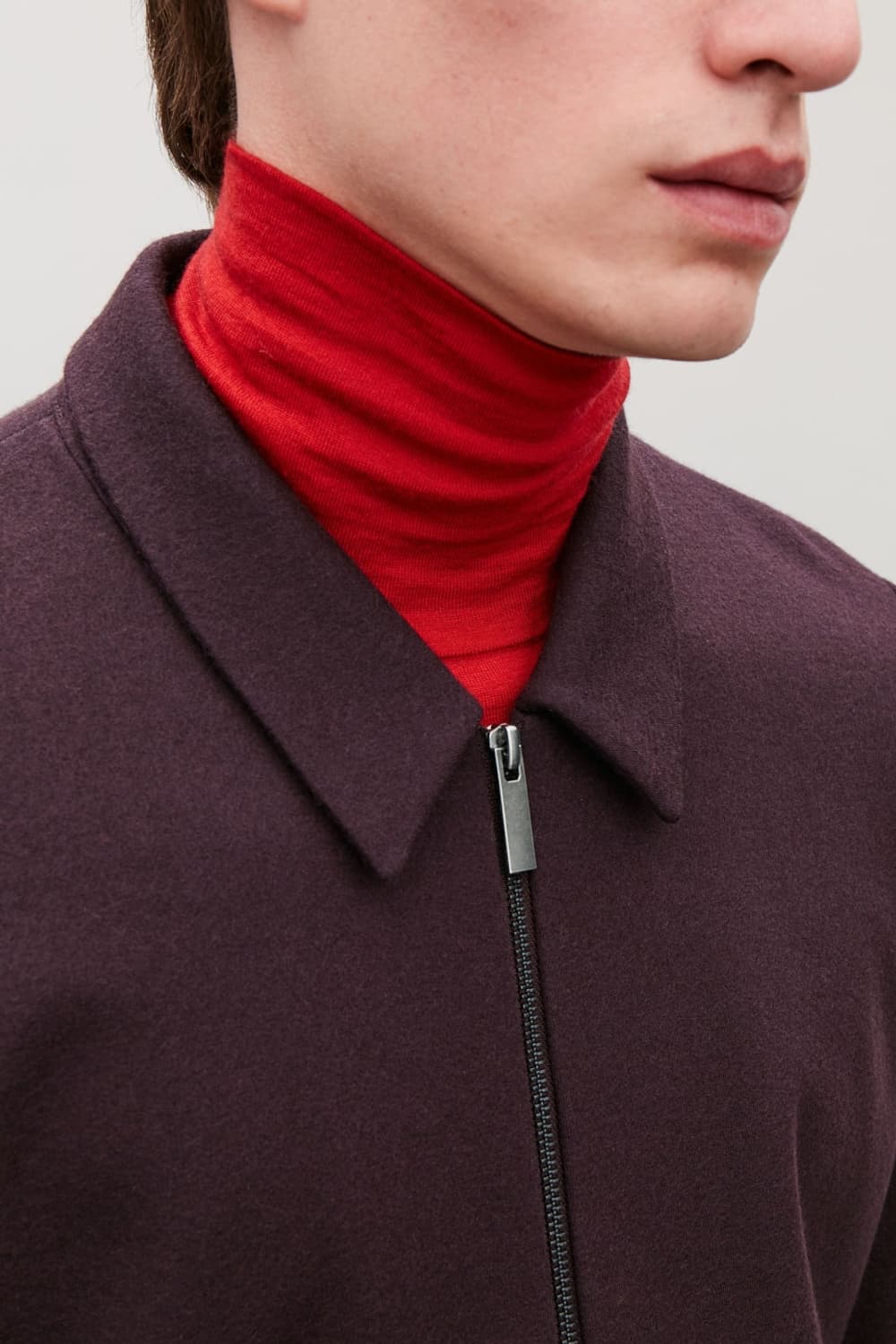 코스 cos 버건디 울 집업 자켓 상품이미지10