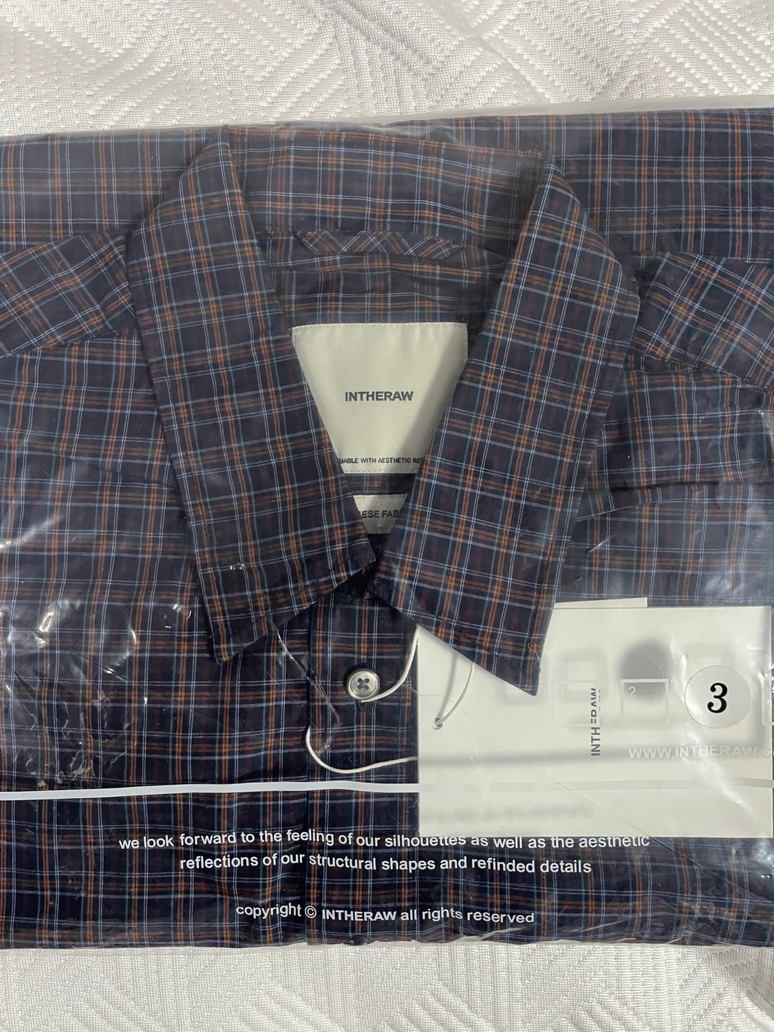 인더로우 멀티 플레이드 체크셔츠 3사이즈 네이비 (새상품) 상품이미지4