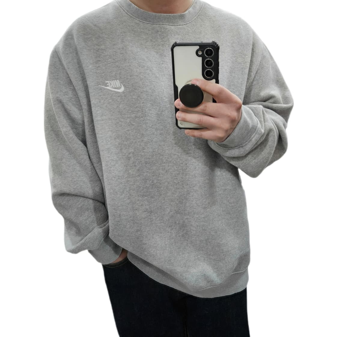 XL 110 나이키 오버사이즈 기모 맨투맨 그레이 상품이미지1