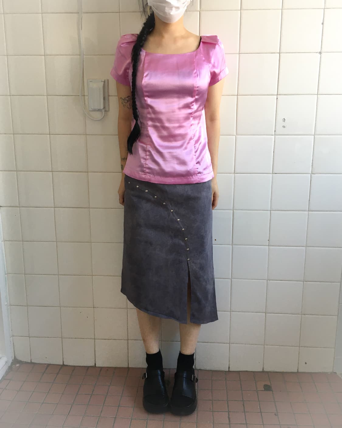 Glossy pink top 상품이미지1