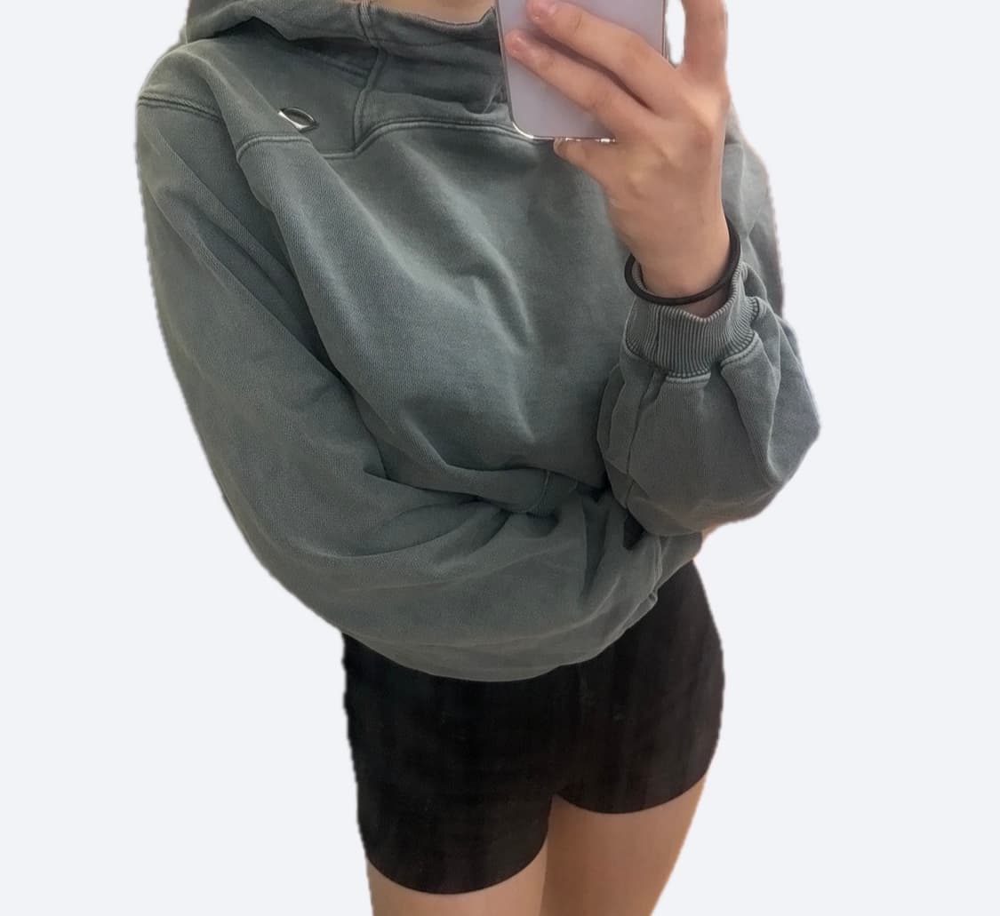 🩶미스치프 차콜 크롭 후드티🩶 상품이미지1