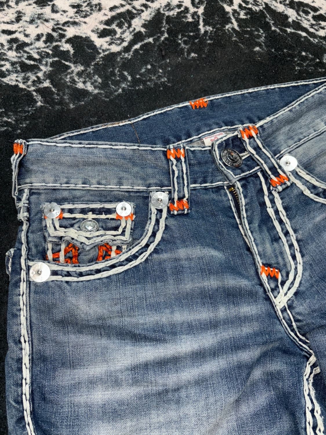 90s TRUE RELIGION 빅포켓 스티치 데님 팬츠 상품이미지6