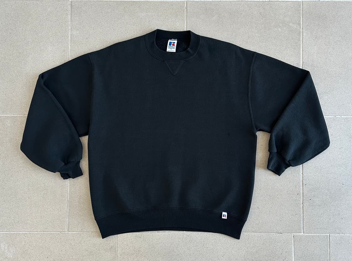 90s 빈티지 러셀 스웻셔츠 블랙 L USA 상품이미지1