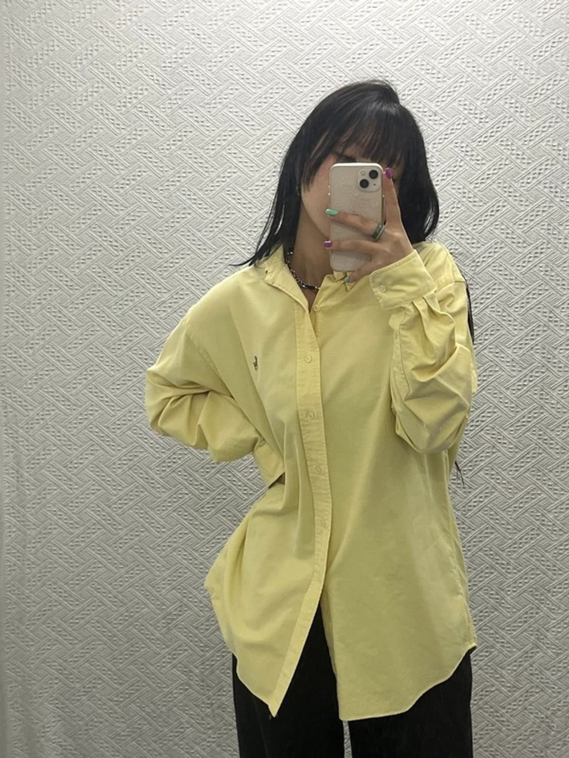 폴로 랄프로렌 빈티지 옥스포드 레몬 옐로우 셔츠 L C06765 상품이미지1