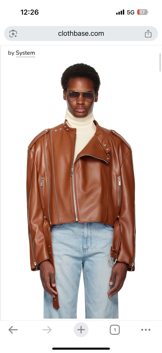 시스템 System Brown Cropped 레더 자켓 상품이미지6