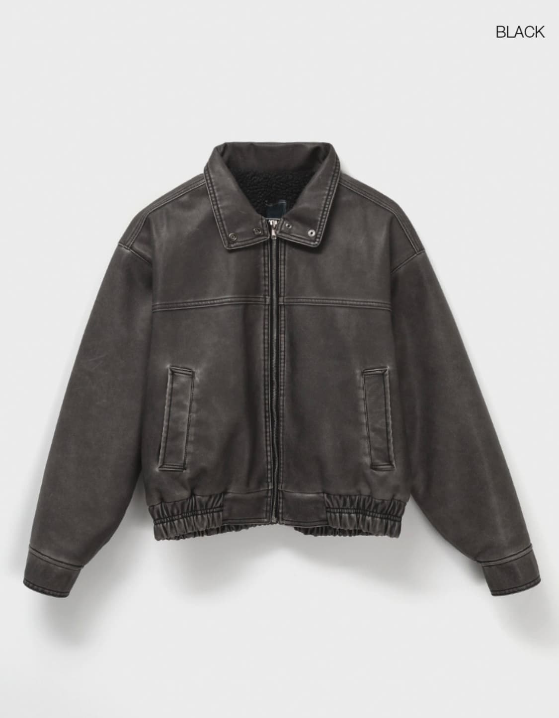 블랙업 레더 점퍼 상품이미지1