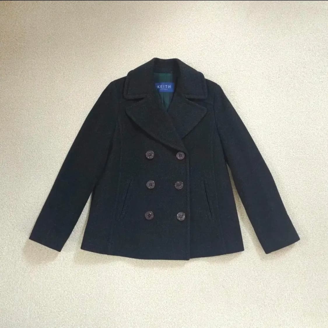 (54)KEITH 울 모직 더블 숏 코트 차콜 상품이미지3