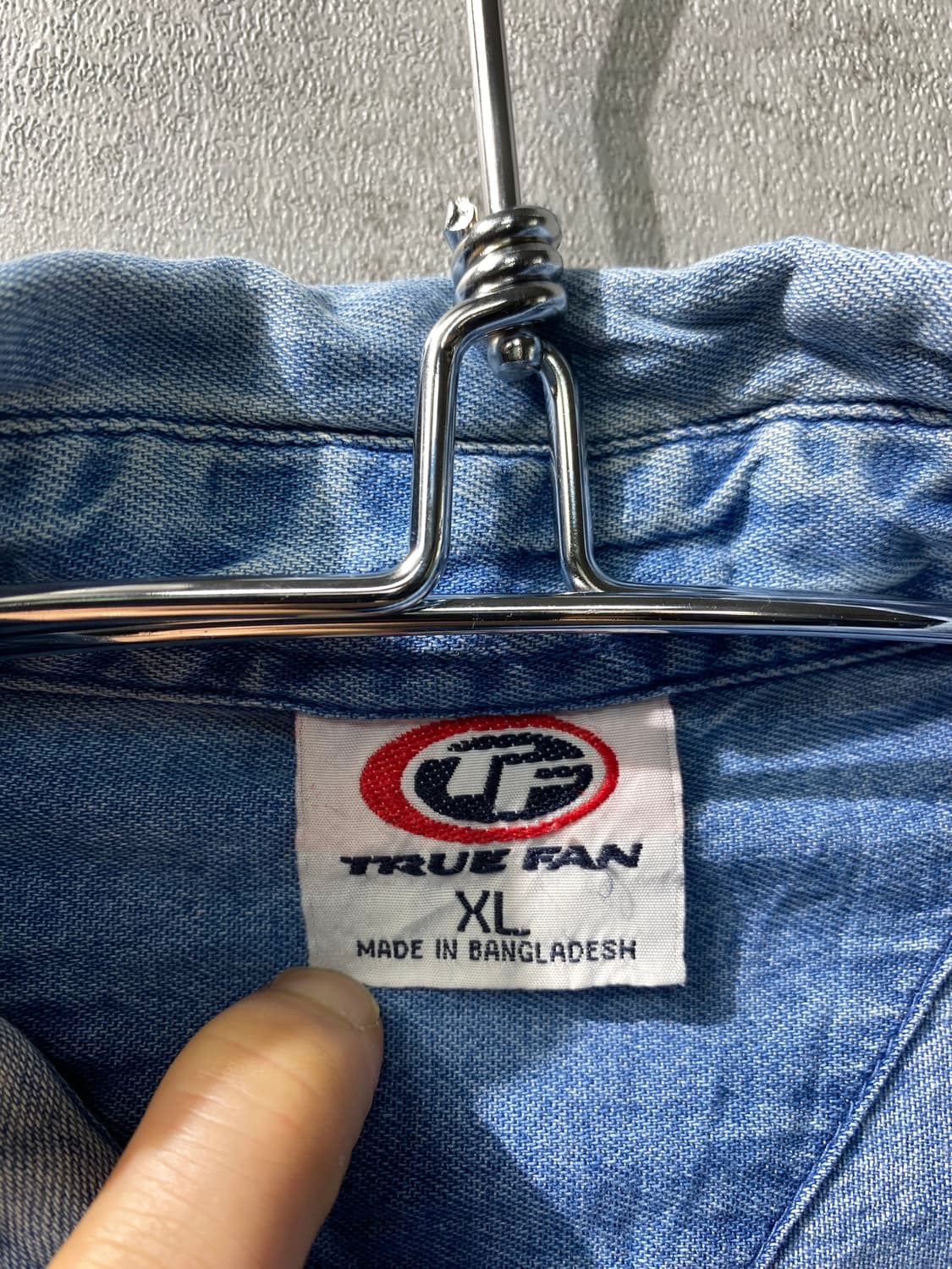 [XL] 90s True Fan 트루 팬 미시간 자수 오버핏 데님셔츠 상품이미지6