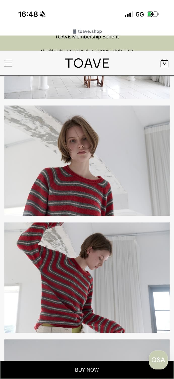 토아베 스트라이프 알파카 니트 상품이미지3