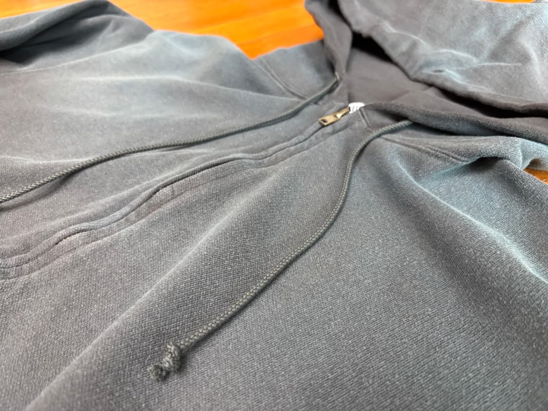 [4] 25aw 오라리 다이드 피마 스웻 후드집업 잉크블랙 상품이미지3