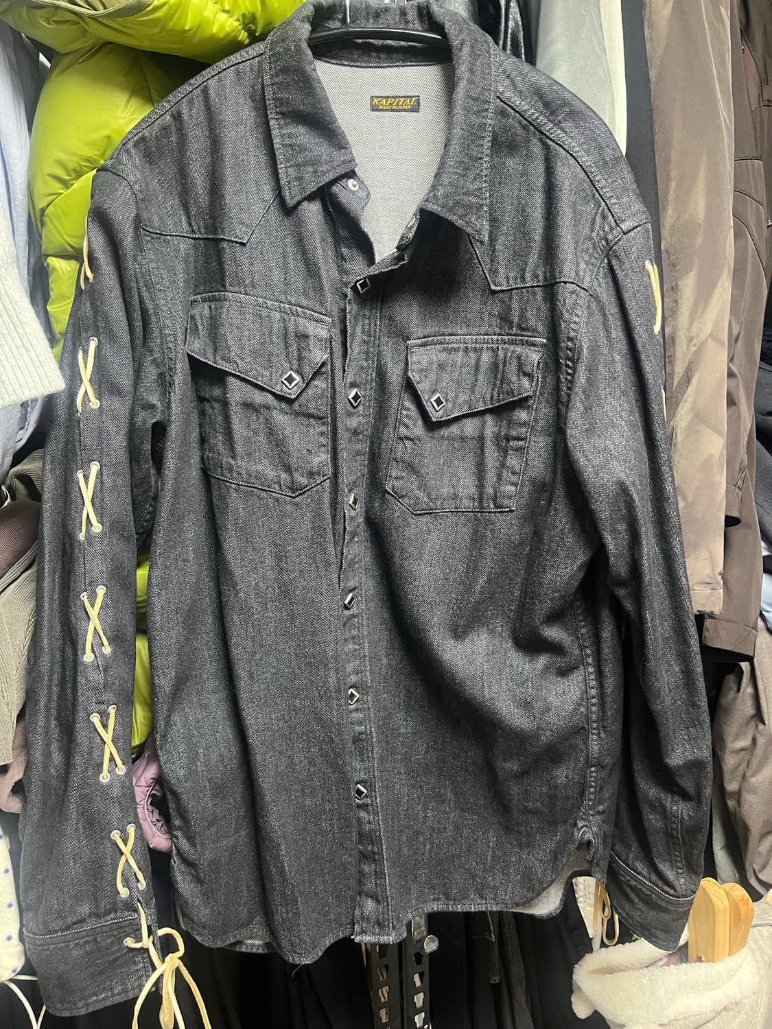 캐피탈 8oz 레이스업 웨스턴 셔츠 상품이미지1