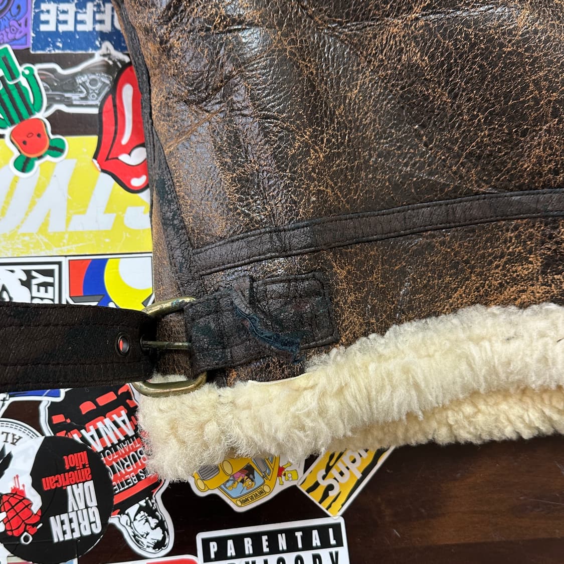 B-3 양가죽 무통 무스탕 자켓 M 상품이미지8