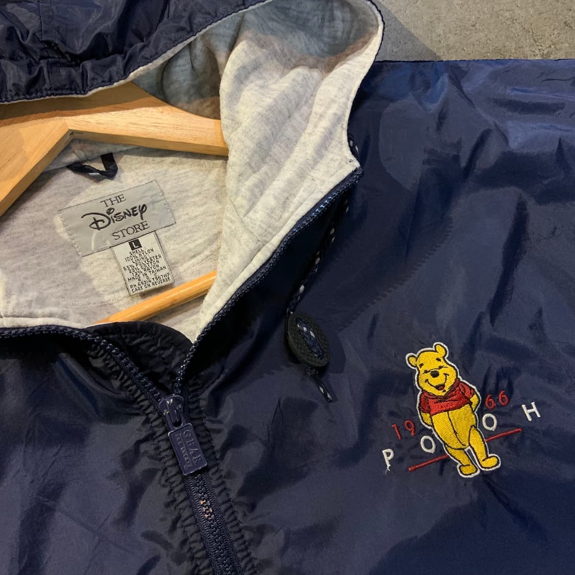 90s 디즈니 오리지널 곰돌이푸 나일론 후드 자켓 L 상품이미지2