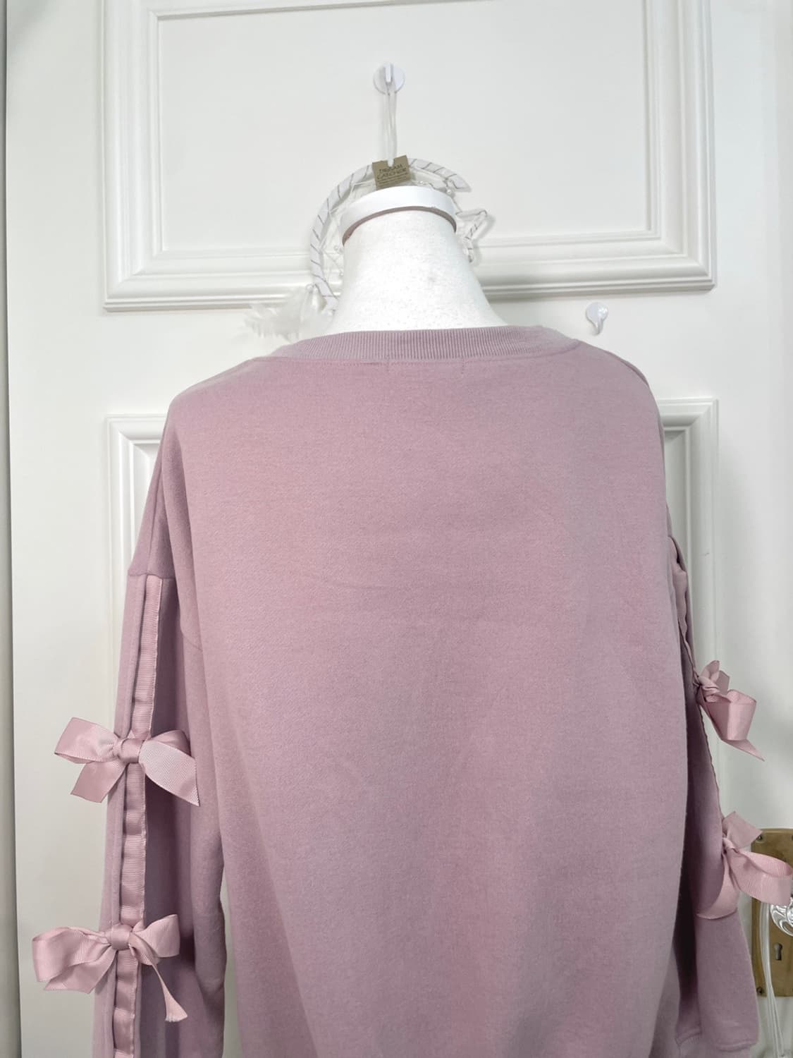 indipink side bow fleeced sweatshirts 상품이미지4