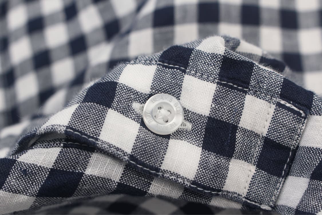 BEAMS BOY Gingham Check Linen Pullover S 상품이미지6