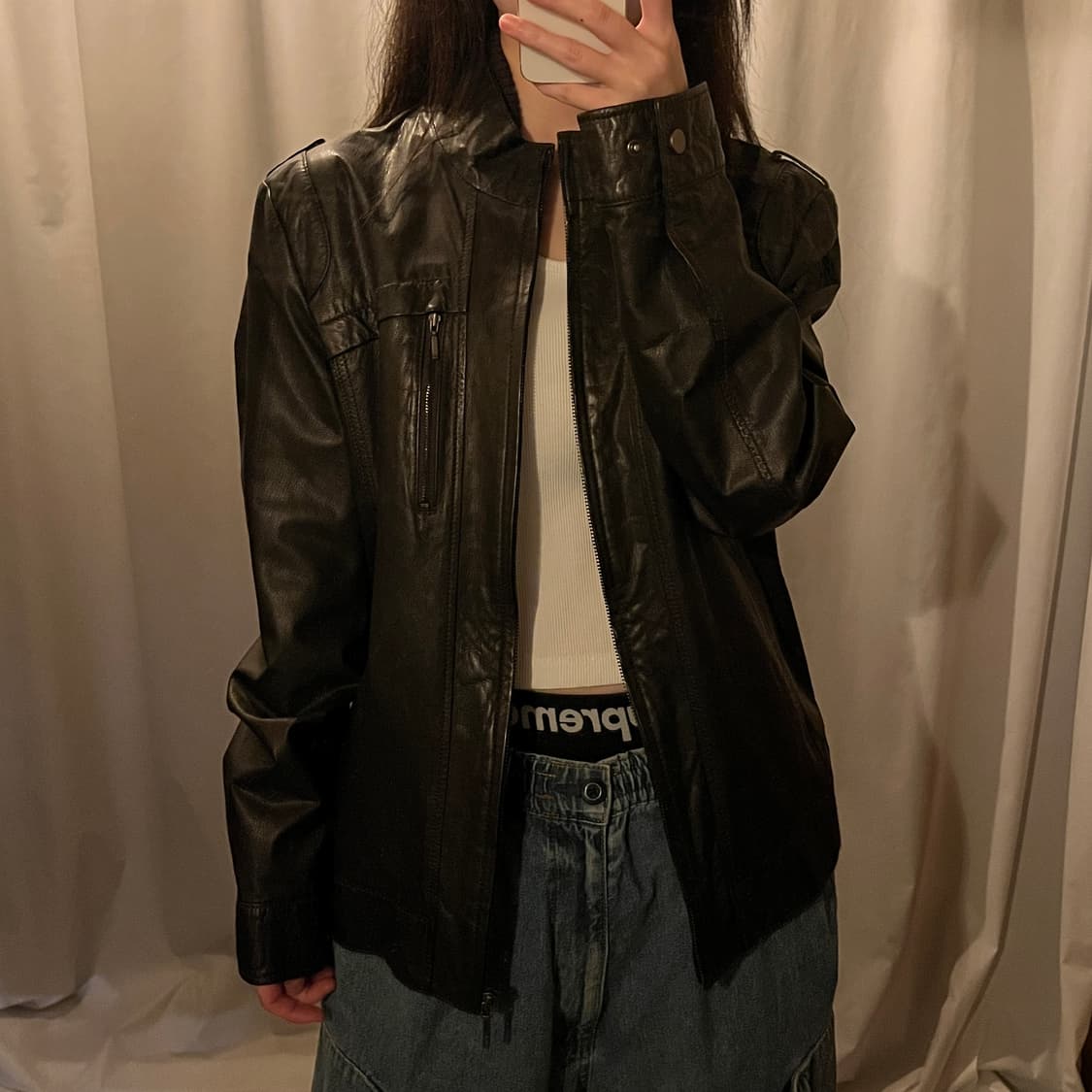 BASSO 염소가죽 자켓 브라운 상품이미지2