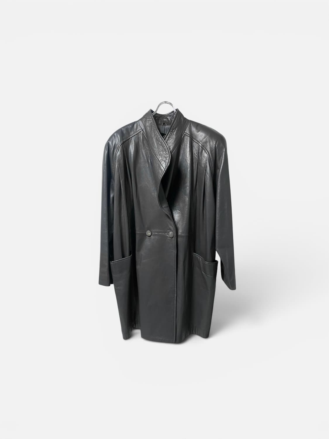 Oiled Charcoal Lambskin Leather Jacket 상품이미지1