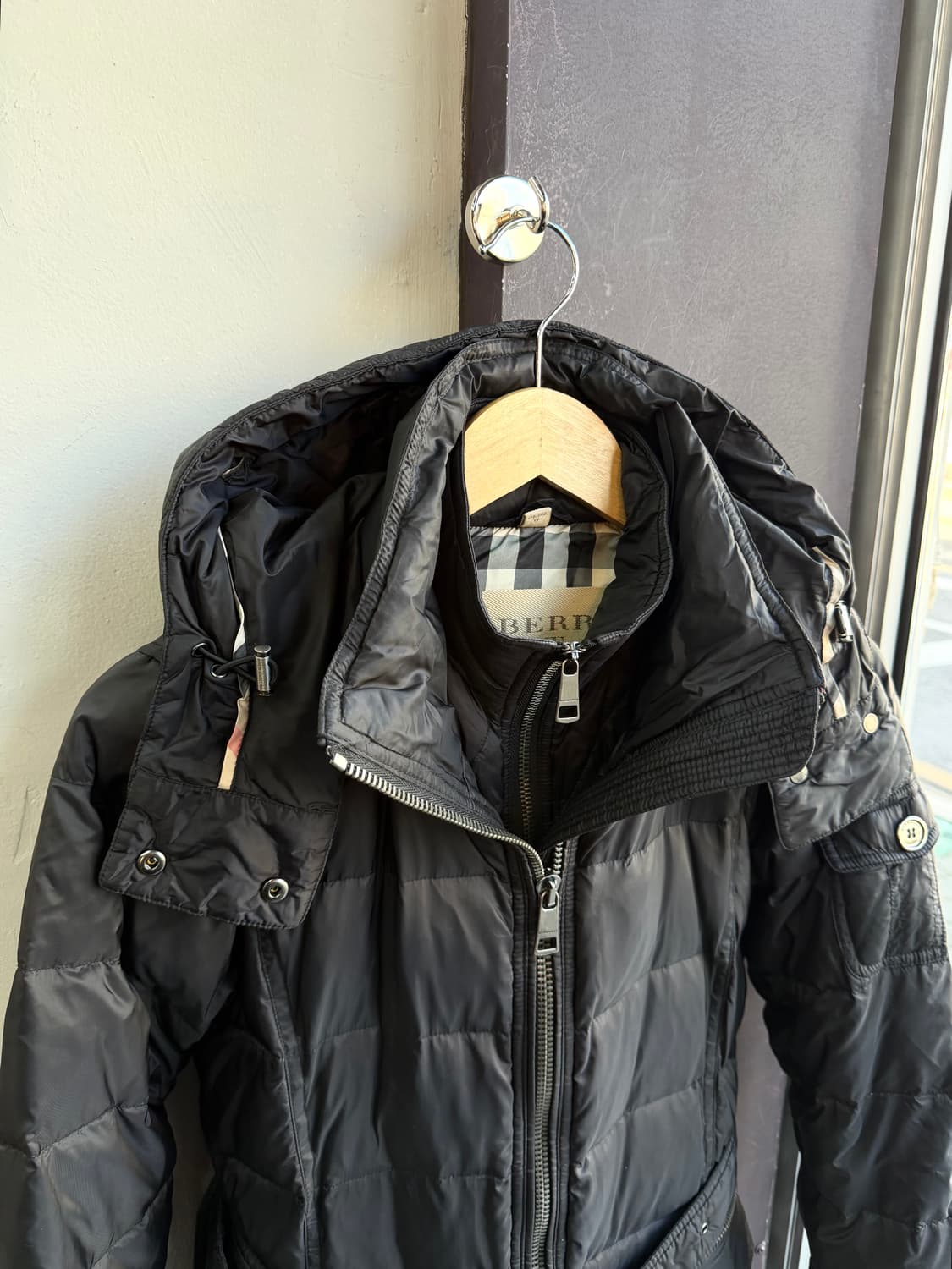 XS/ 버버리 이중 레이어 벨티드 다운 패딩 점퍼 상품이미지3