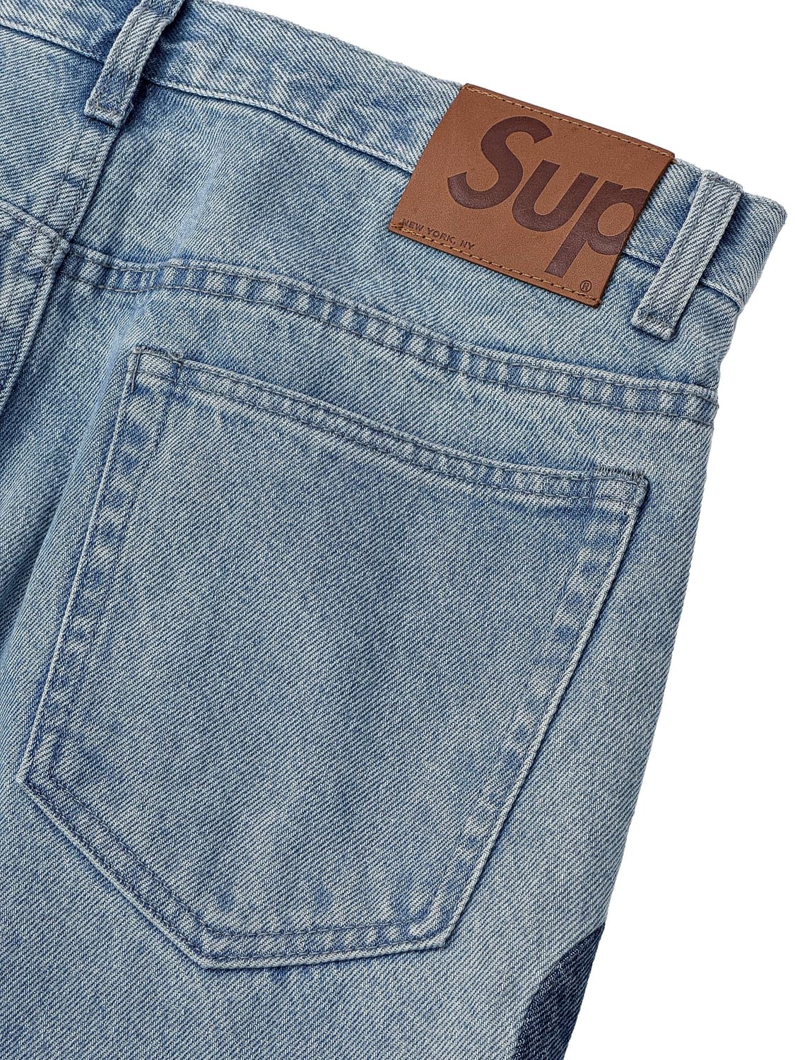 슈프림 인셋 로고 진 워시드 블루 상품이미지7