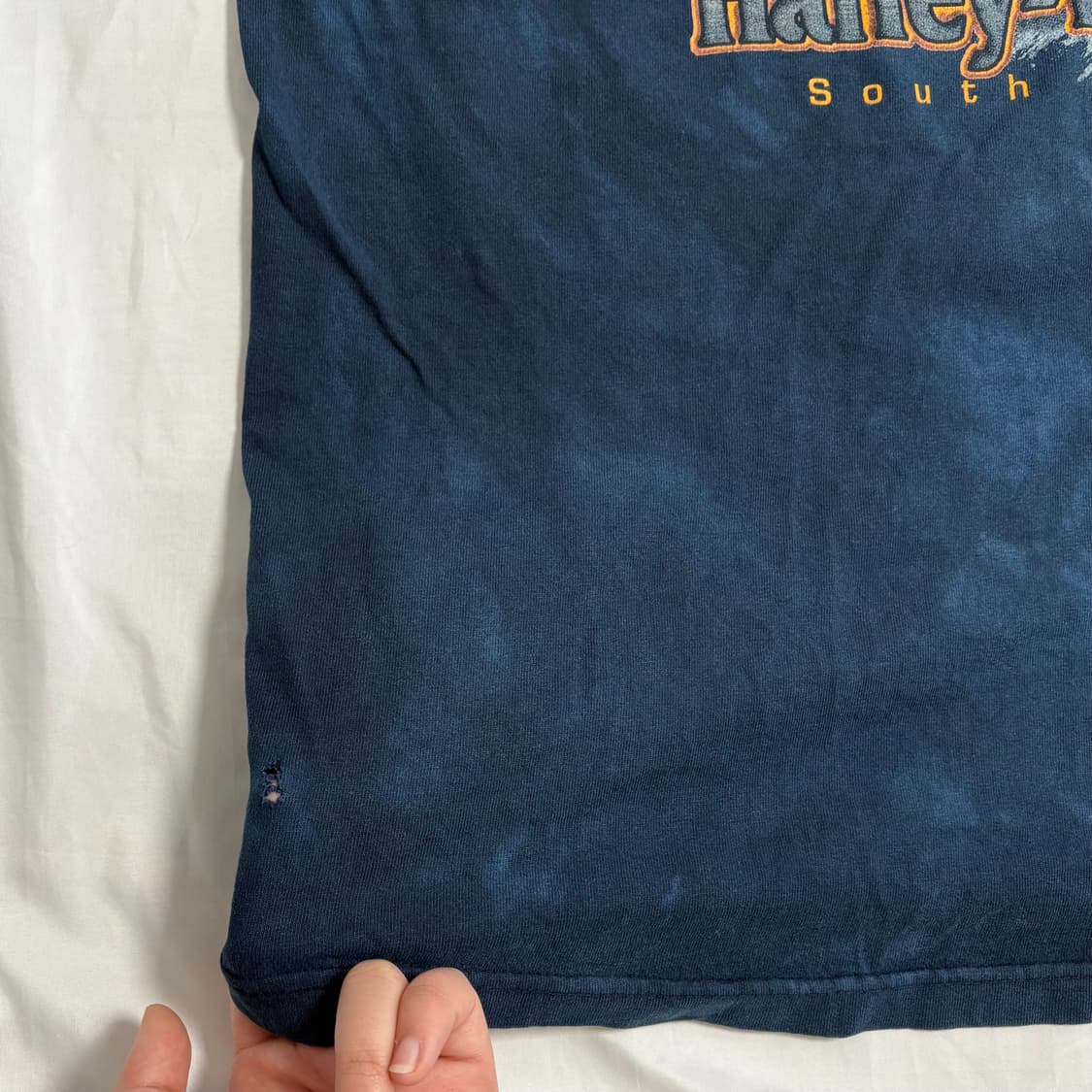 🇺🇸 90s 할리 데이비슨 타이다이 롱슬리브 블루 상품이미지8