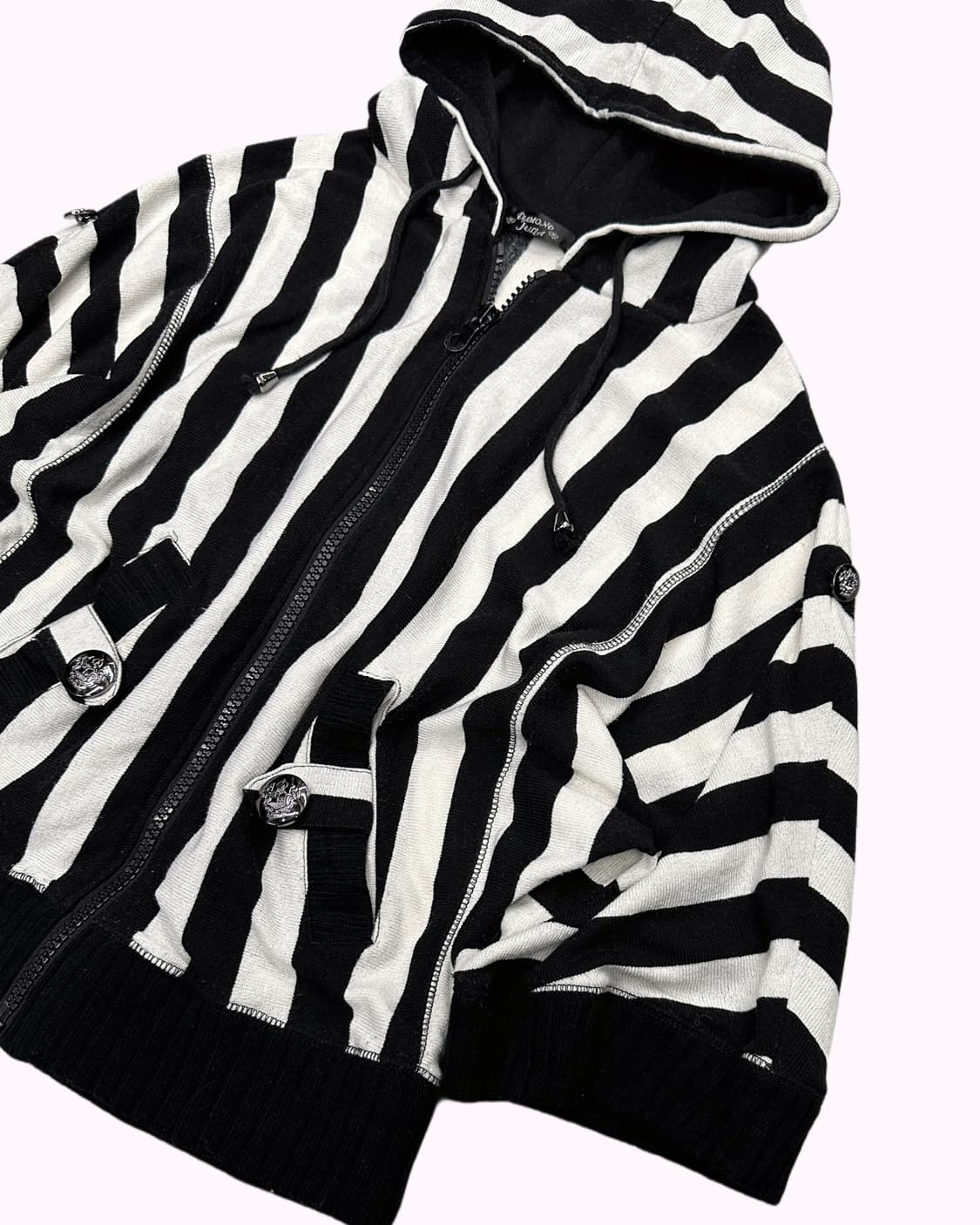 DIAMOND JULIA stripe knit hood zip-up 상품이미지3