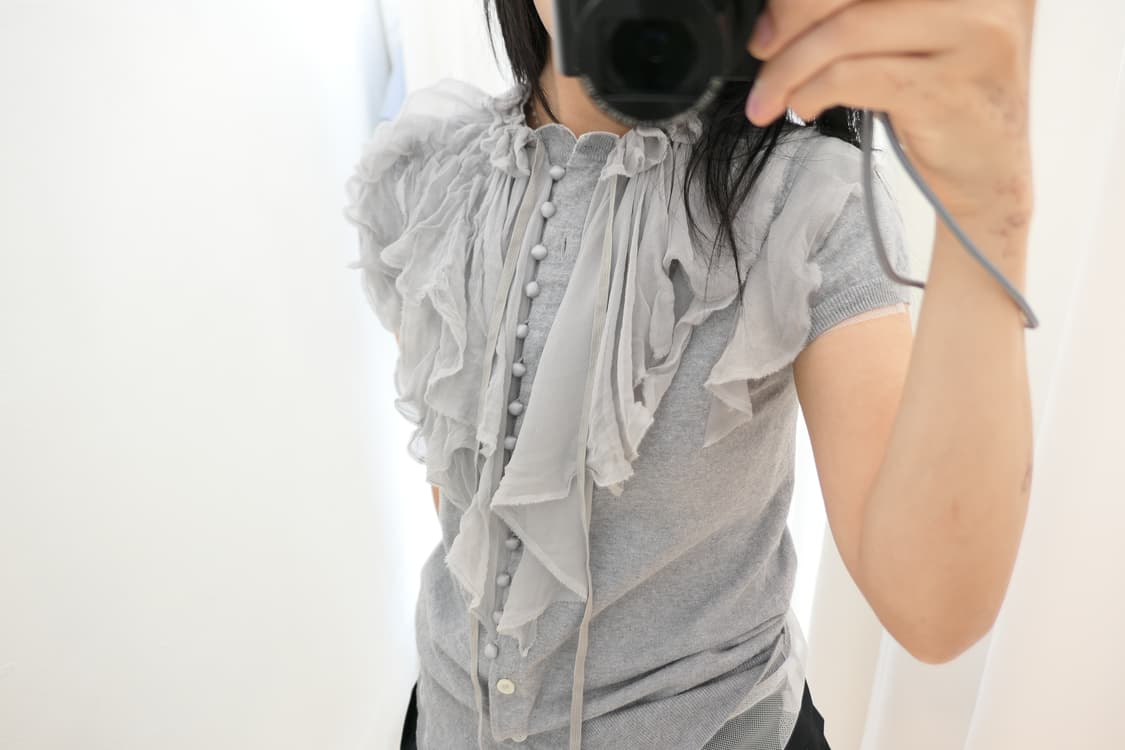 Silk frill covered button cardigan  상품이미지8