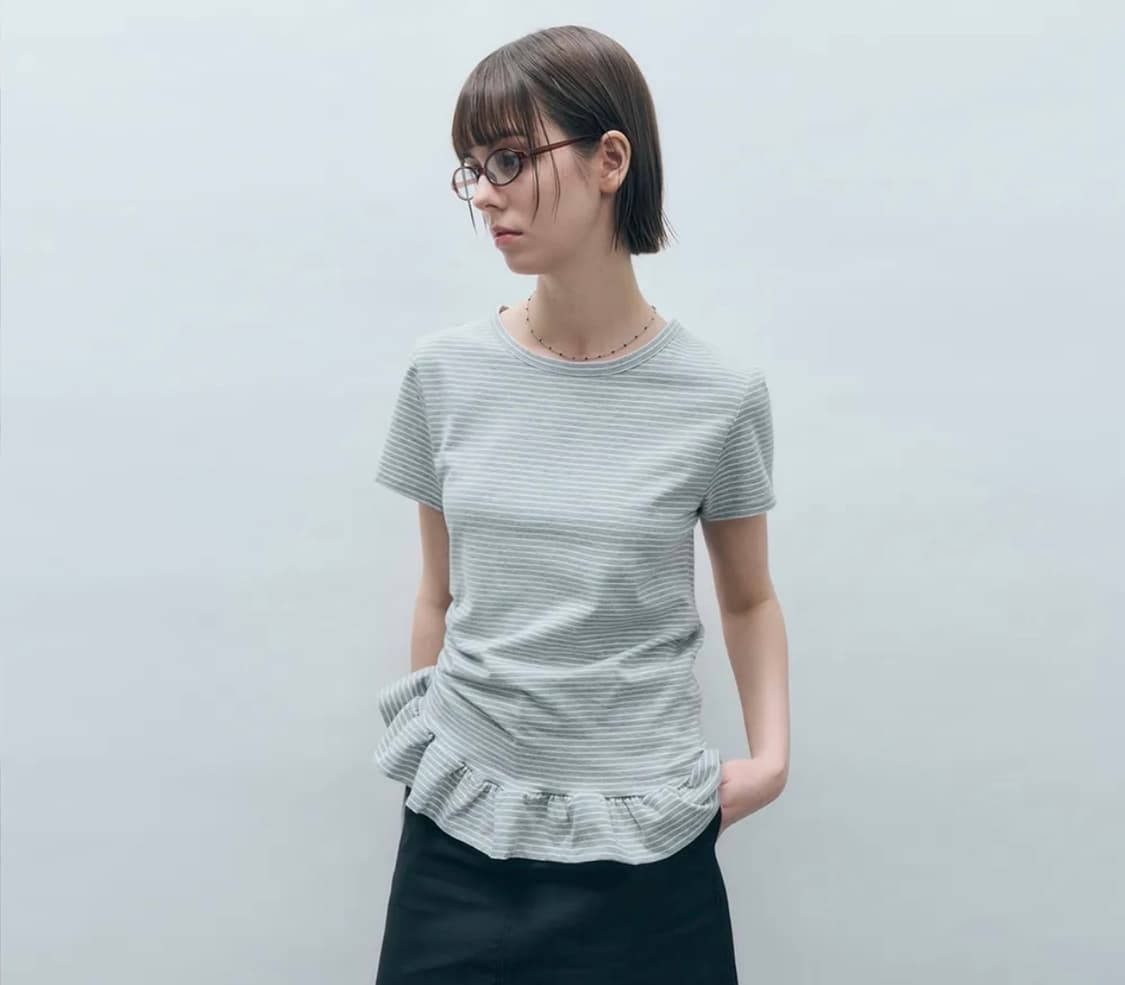 몽돌 스트라이프 프릴 반팔티 상품이미지2