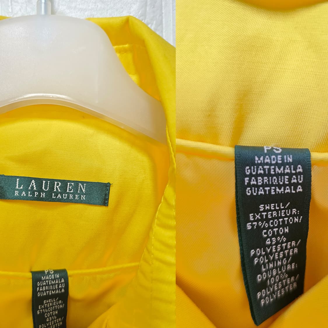 택포// 폴로랄프로렌 옐로우 트렌치코트 S 상품이미지2