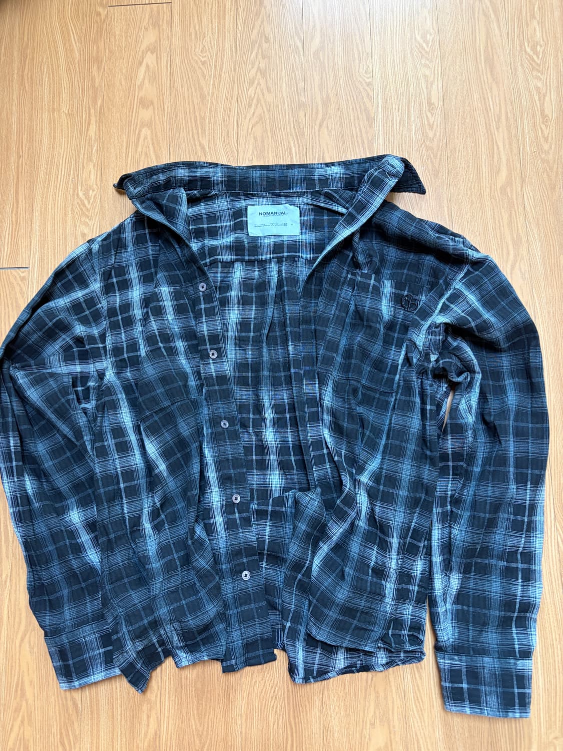 노매뉴얼 FLANNEL CHECK SHIRT - BLACK 상품이미지2
