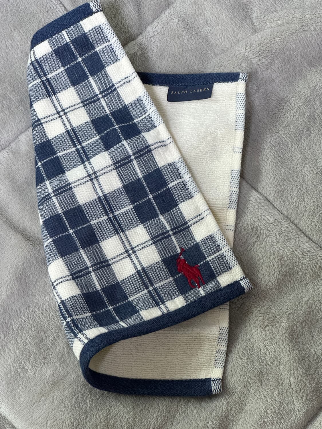 폴로 랄프로렌 네이비 체크 손수건 25 x 25 cm 상품이미지5