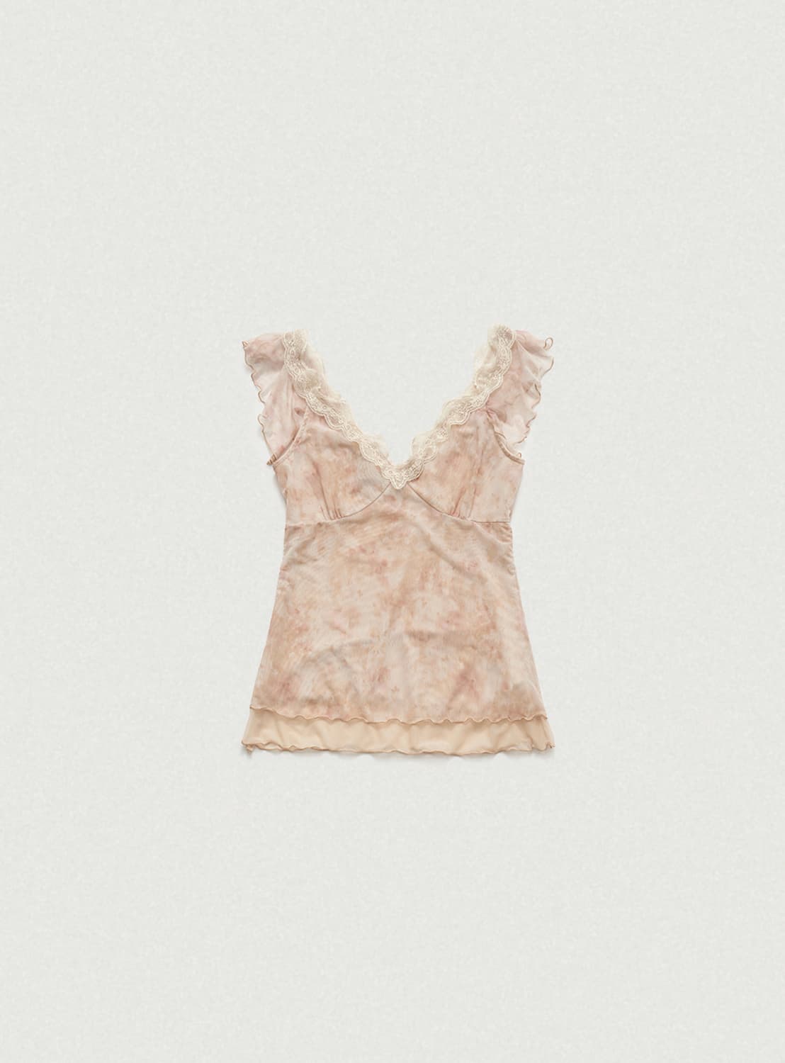 더바넷 Sena Sheer Lace Sleeveless Top_Peach 상품이미지1