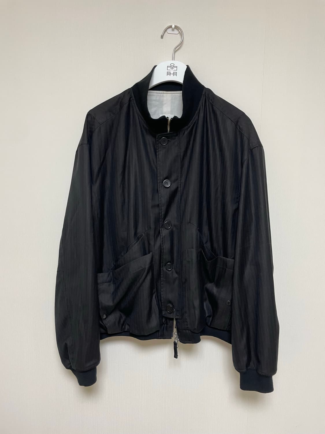 [3] 폴리테루 울 실크 탱커 자켓 차콜 브라운 상품이미지2