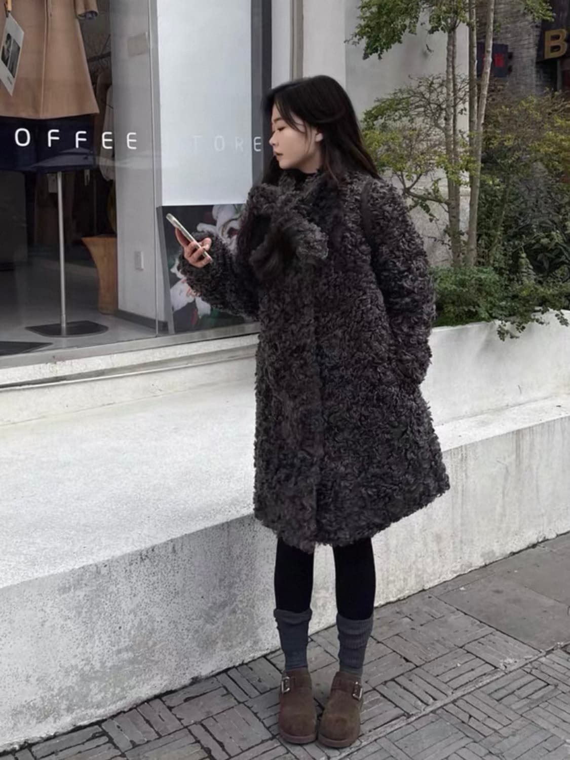 NECYSTUDIO 앙고라 코트 (리버시블 리본 머플러 탈부착) 상품이미지5