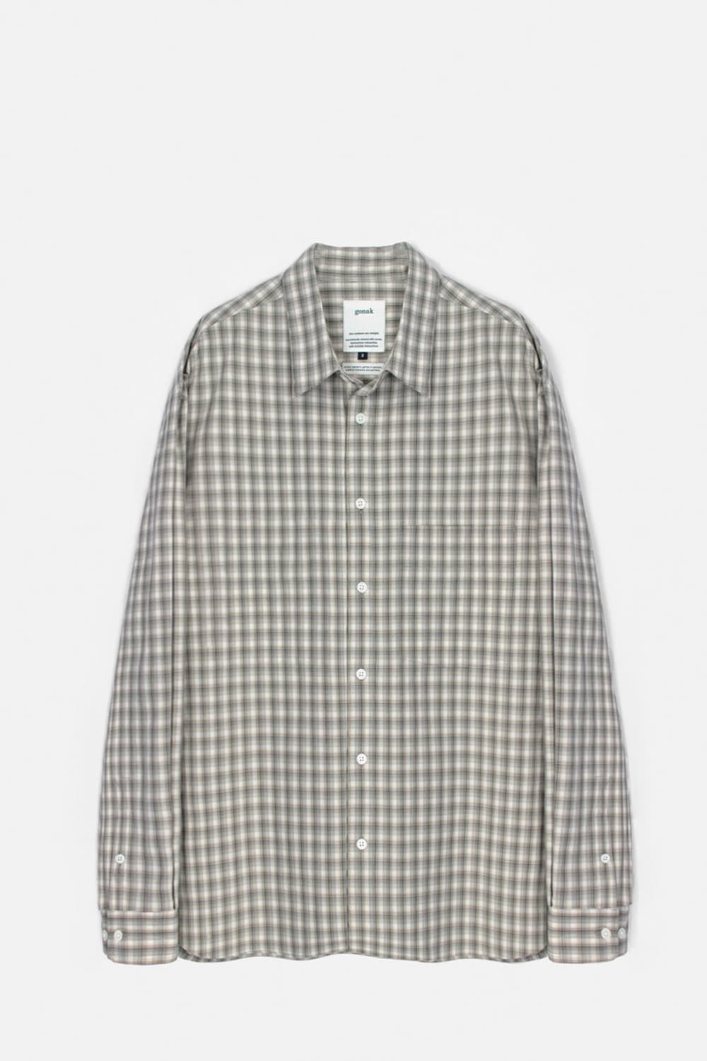 고낙 오가닉 모스 베이지 체크셔츠 S사이즈 상품이미지2