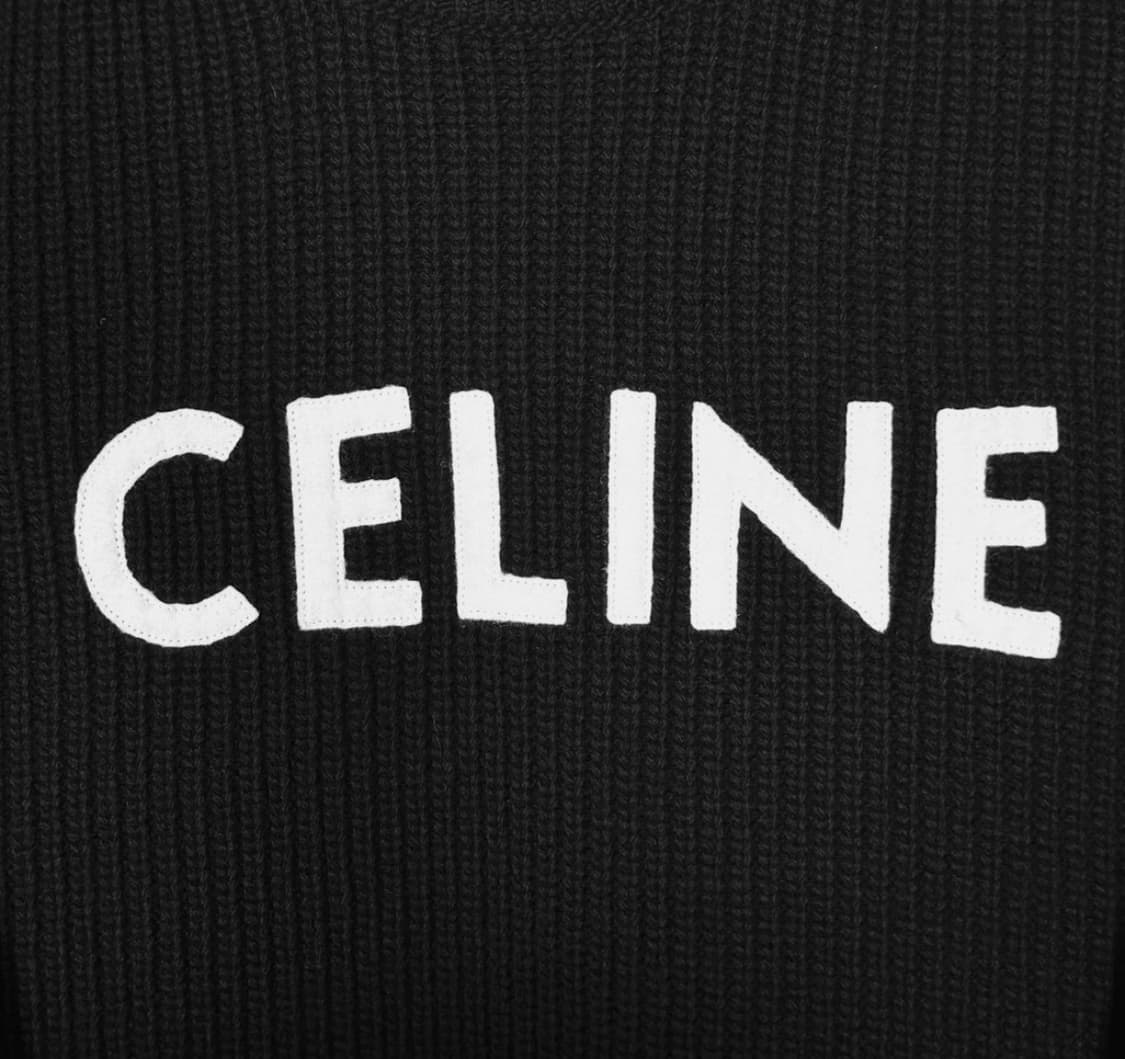 [S] Celine 셀린느 남성 로고 오버사이즈 울 니트 스웨터 블랙 상품이미지4