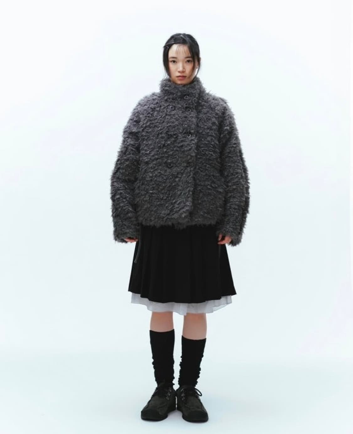 코이세이오 헤어리 퍼 자켓 다크 그레이 상품이미지2
