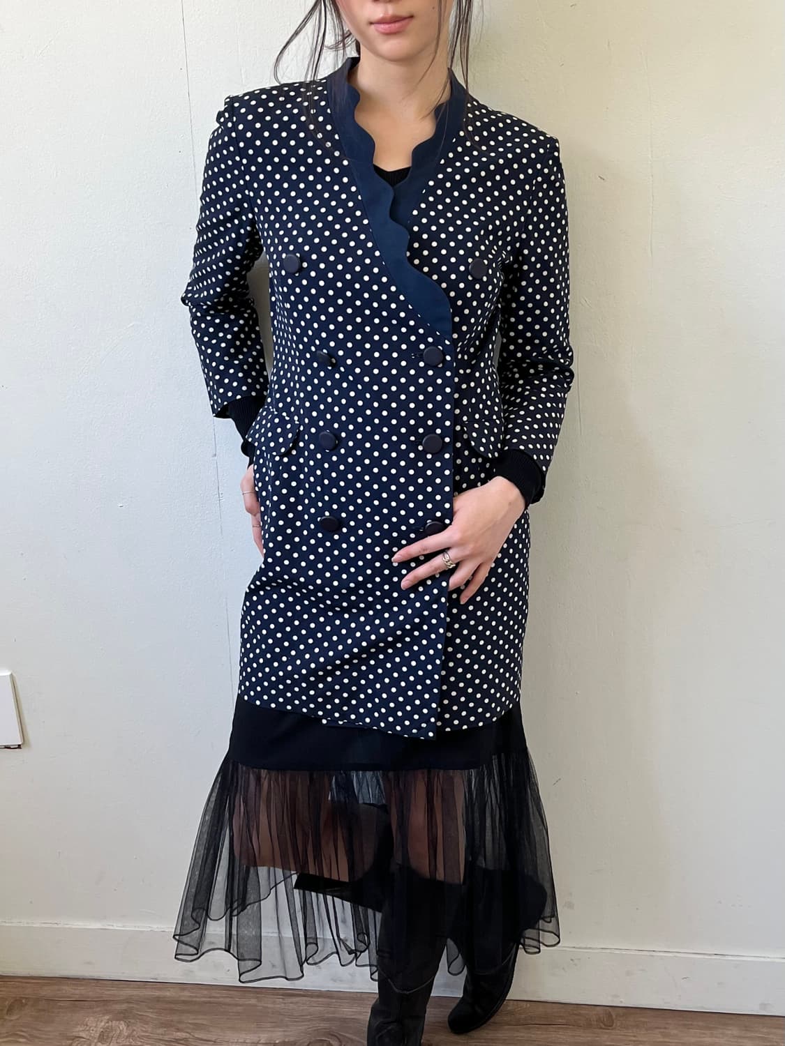 LANCETTI 도트 더블 자켓 상품이미지8