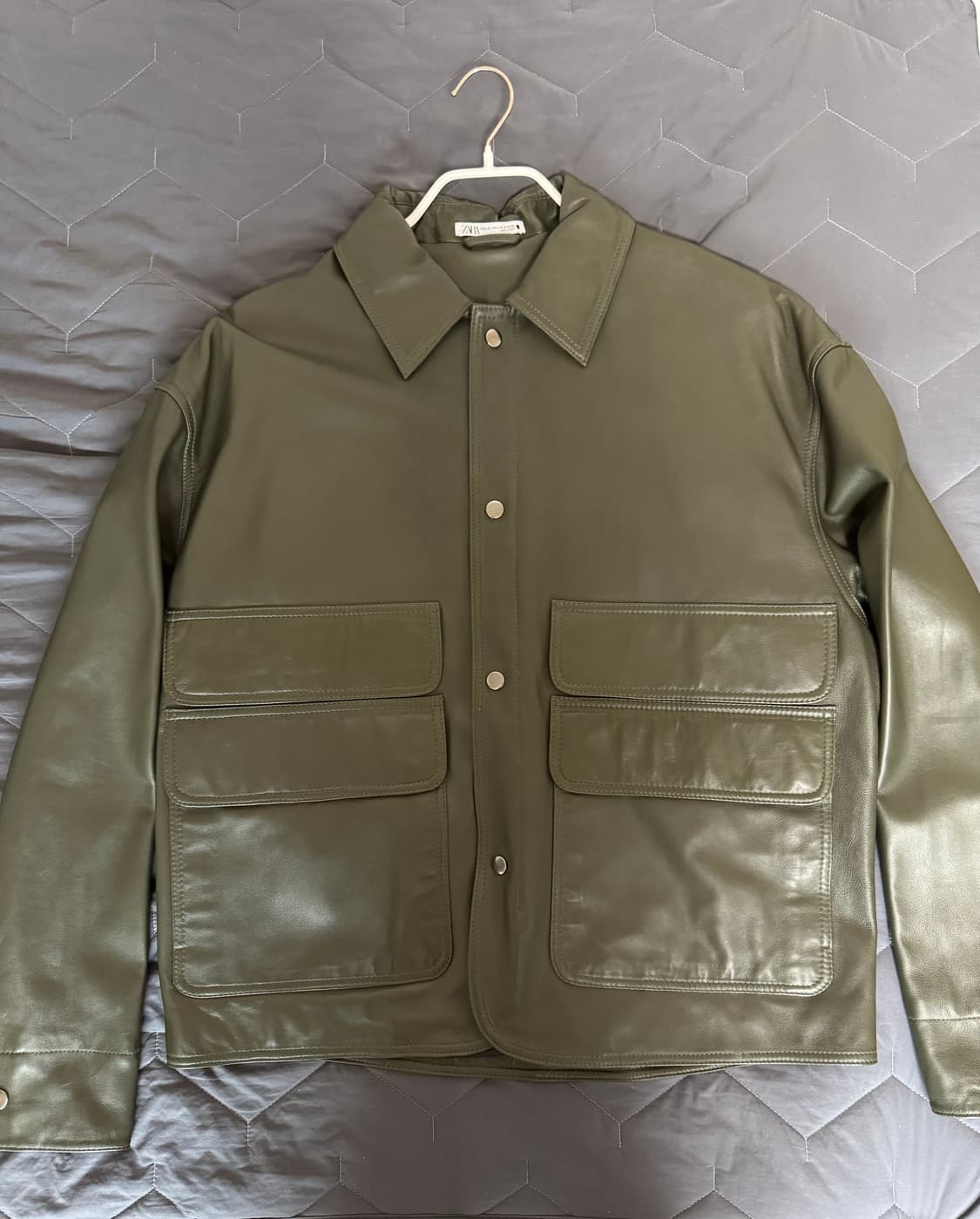 자라 포켓 레더 점퍼 가죽 자켓 L-XL  상품이미지2